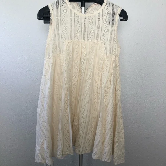 white christmas dresses Helio White Crochet Long Sleeve Mini Dress - US 8